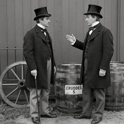 19th Century Men in Formal Attire Talking