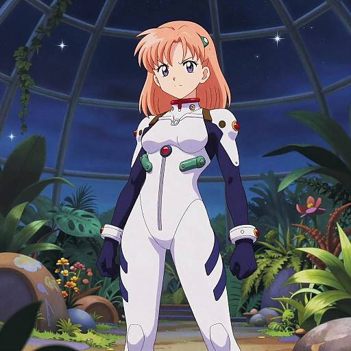 Anime Android 18 in Futuristic Dome