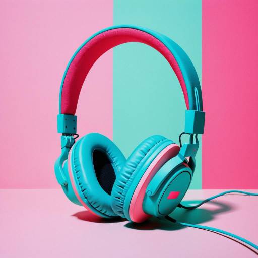 Neon and Pastel Headphones Art