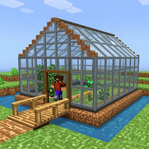 Minecraft Brick Greenhouse Tutorial
