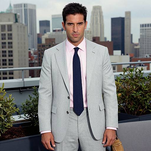 Confident Man in Stylish Rooftop Outfit