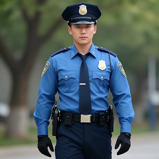 Realistic Male Police Officer Portrait