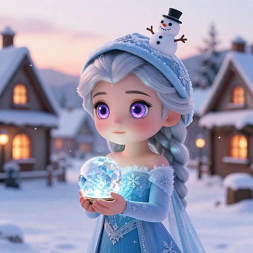 Chibi Winter Fantasy with Crystal Orb