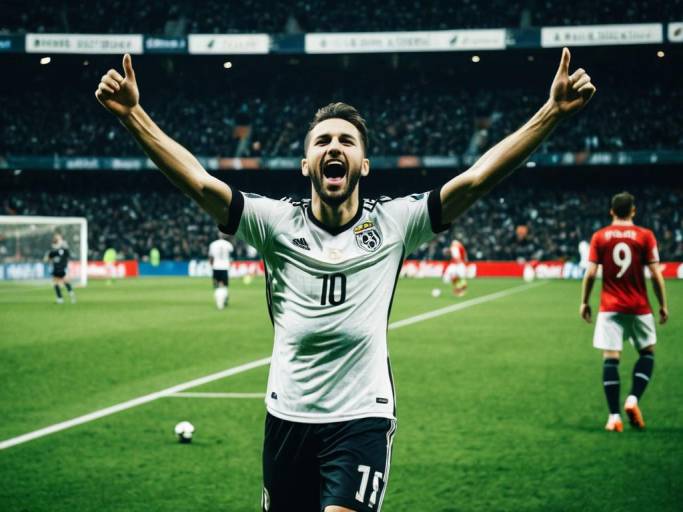 Soccer Player Celebrates Goal on Field