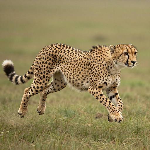 Cheetah Mid-Leap: Captivating Low Angle Shot