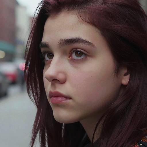 Close-Up Portrait of Pondering Punk Woman