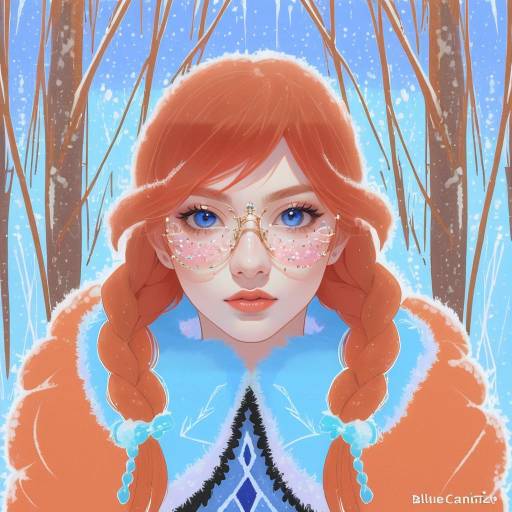 Illustration of Anna (frozen), frozen (disney) in the style of Mossacannibalis