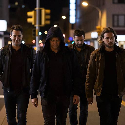 Busy Nighttime Urban Street Scene