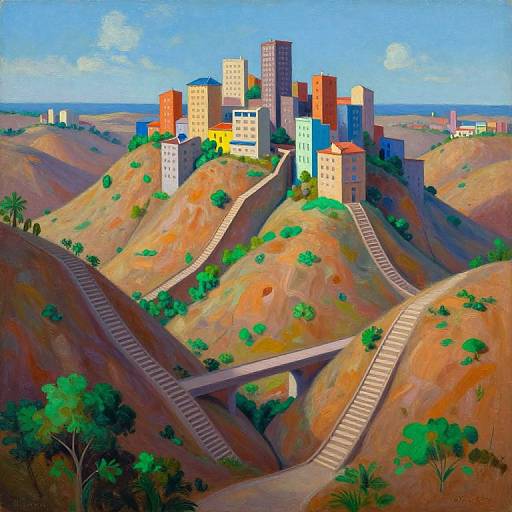 Surreal Gravity-Defying Cityscape