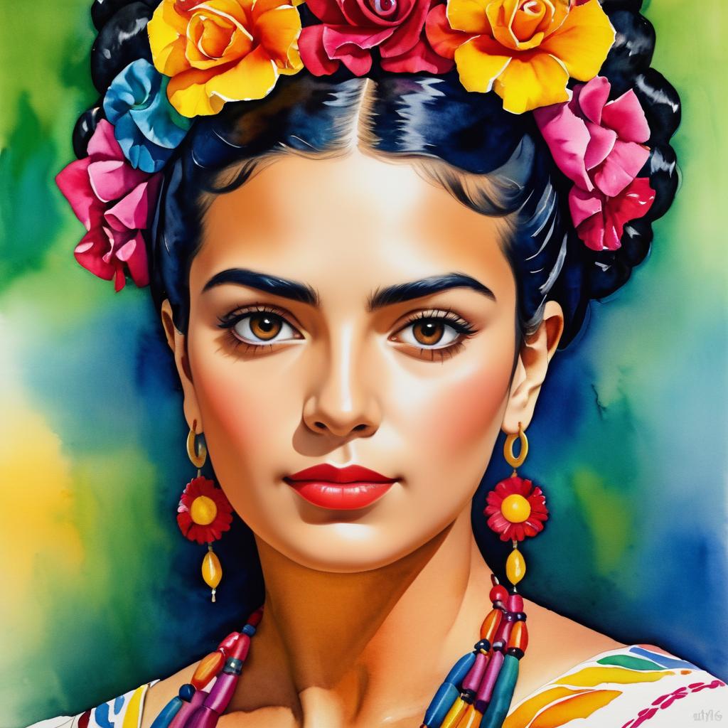 Vibrant Portrait of a Hispanic Woman