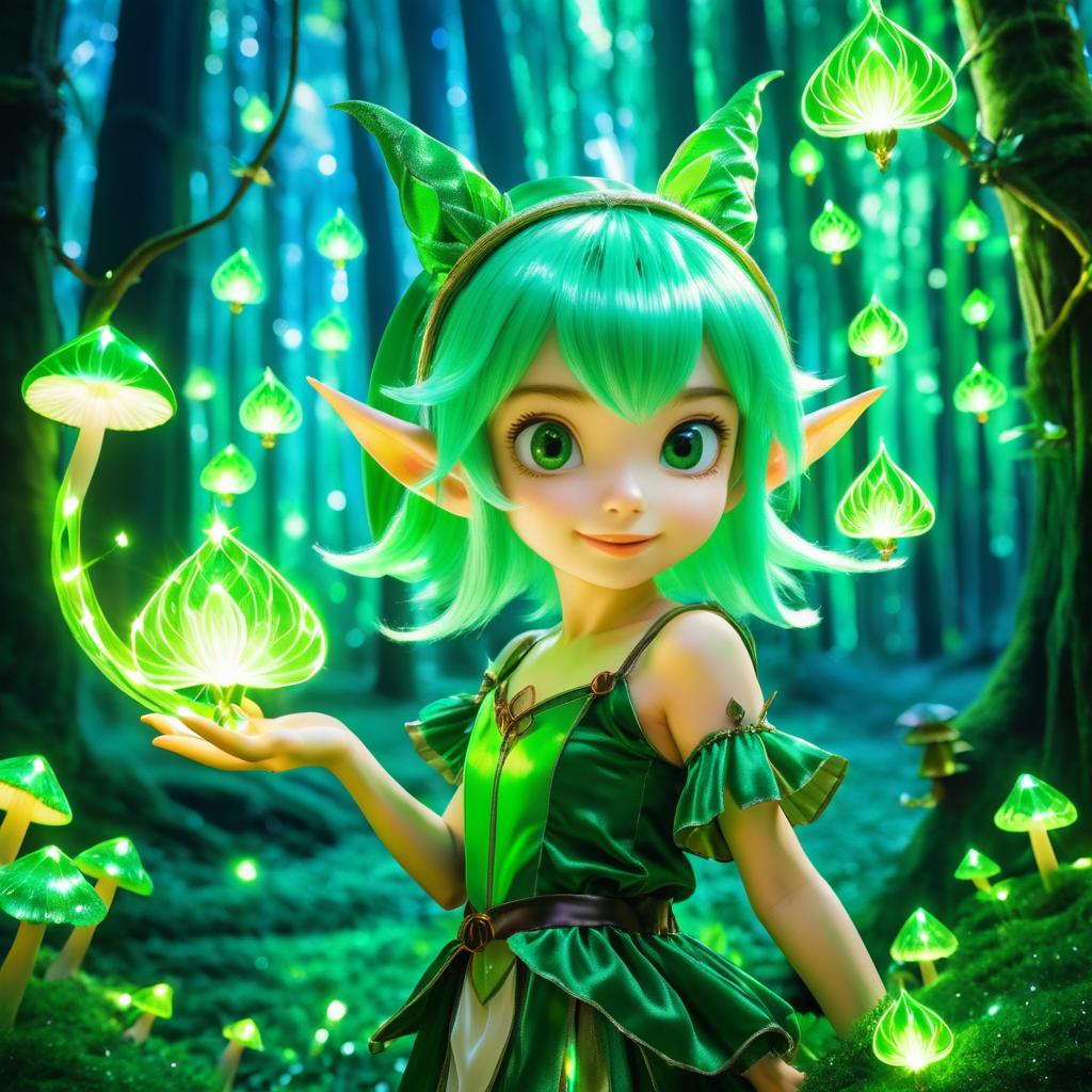 Mischievous Elf in Enchanted Forest