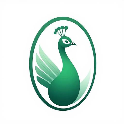 Stylized Peacock Emblem Logo