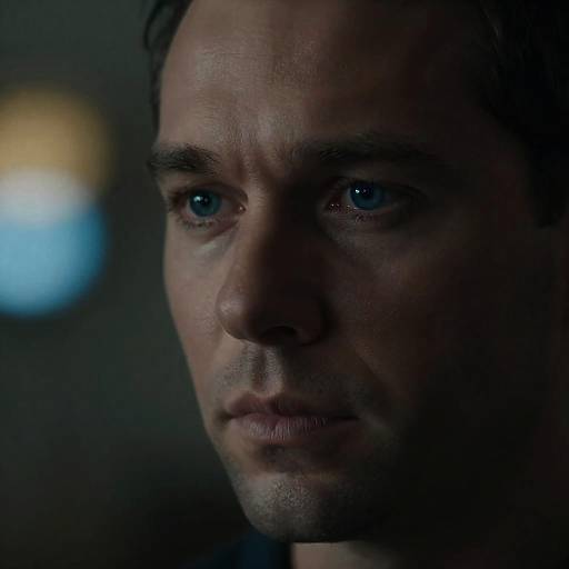 Intense Close-Up of Man with Blue Eyes