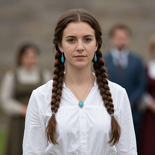 Realistic Irish Woman in Traditional Costume