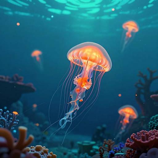 Surreal Underwater Jellyfish Dreamscape