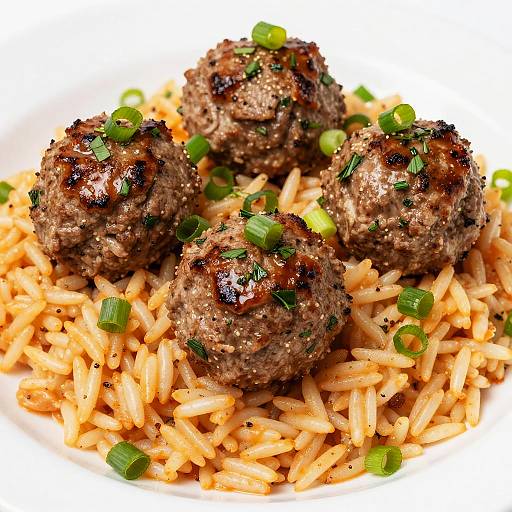 Beef Meatballs with Herbed Rice