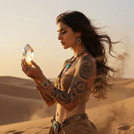 Arcane Desert Mystic with Crystal Amulet