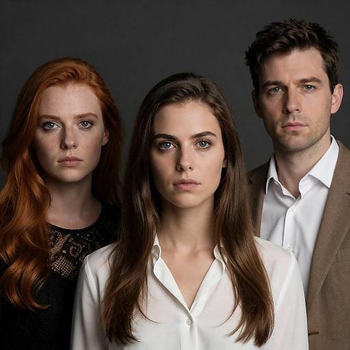 Portrait of Three Individuals on Gray