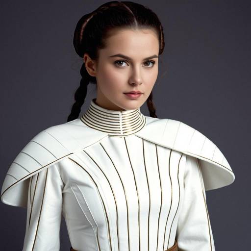 Realistic Padmé in Elegant White Costume