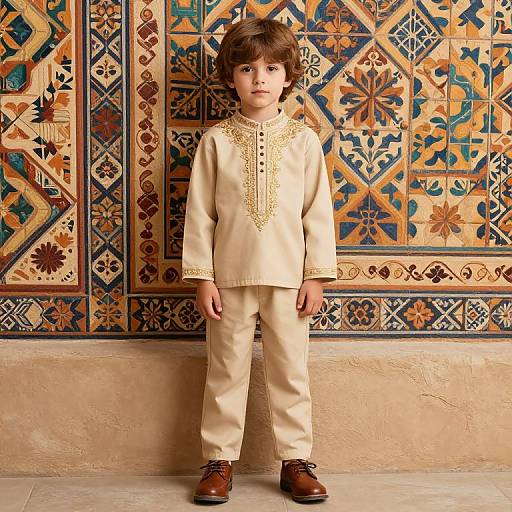 Stylish Boy with Intricate Embroidery
