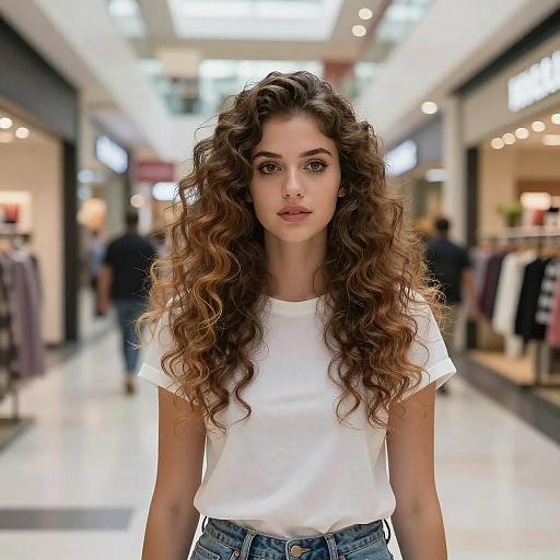 Realistic Beautiful Girl in Shopping Mall