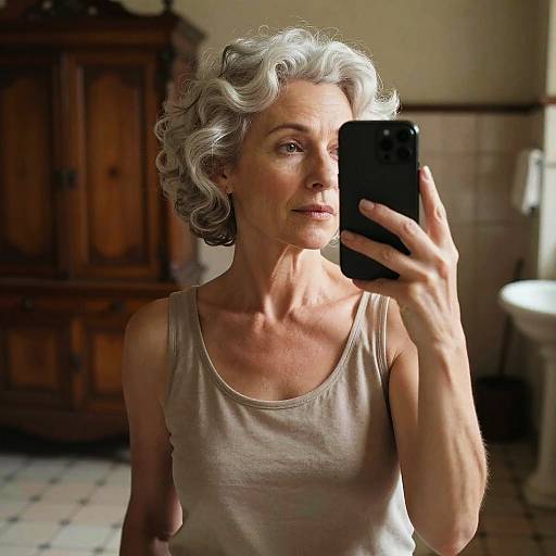 Moody Victorian Bathroom Mirror Selfie