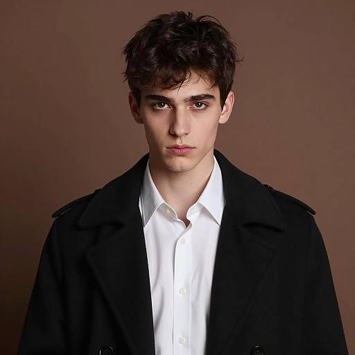 Intense Gaze of a Young Man