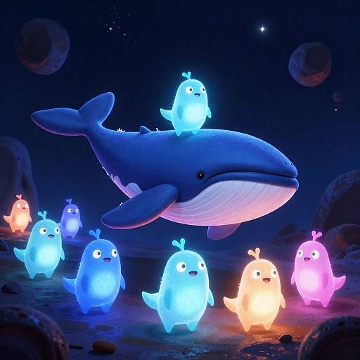 Bioluminescent Alien Caravan with Starwhale