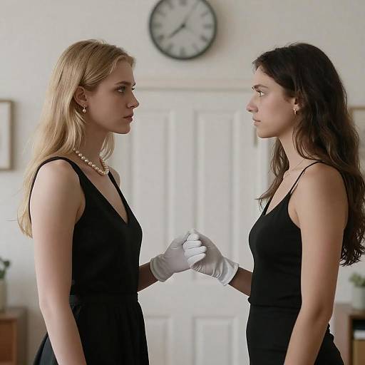 Dramatic Encounter: Two Women in Black