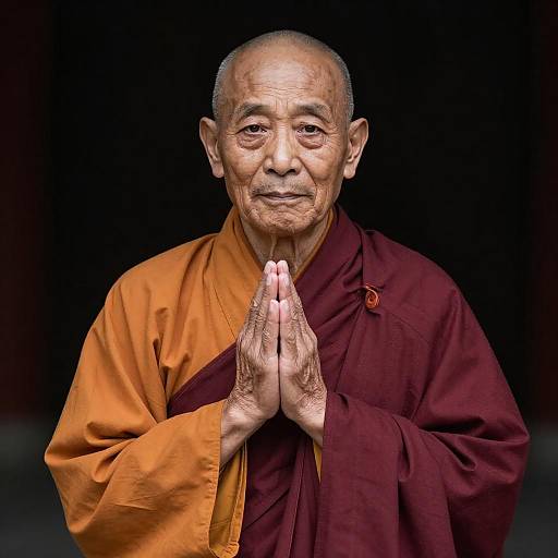 Serene Portrait of a Buddhist Monk