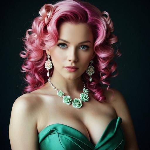 Elegant Portrait of Girl with Rose Hair