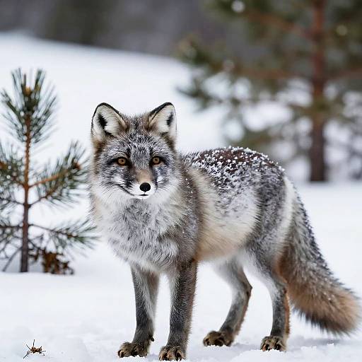 Realistic Arctic Fox in Frozen Valley