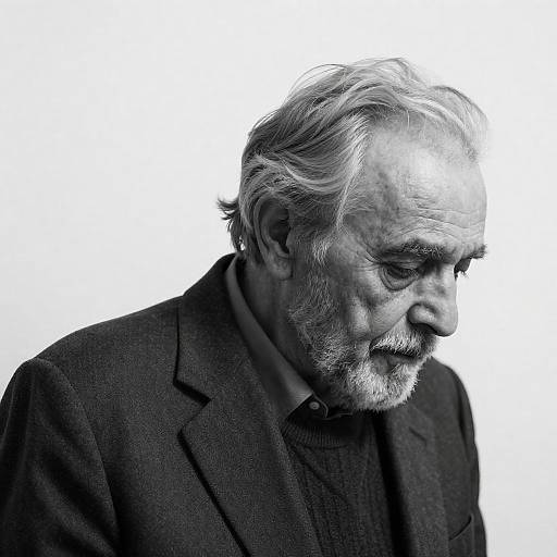 Elderly Man in Profile: Black and White Portrait