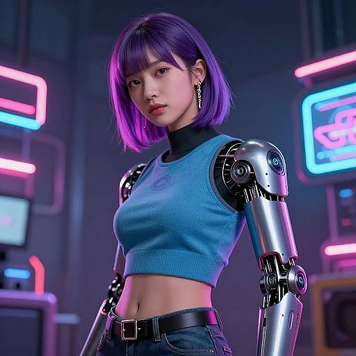 Futuristic Sci-Fi Character with Retro Neon