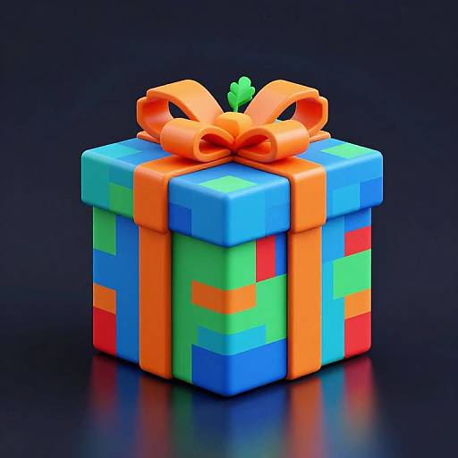 8K Pixelated Colorful Gift Box