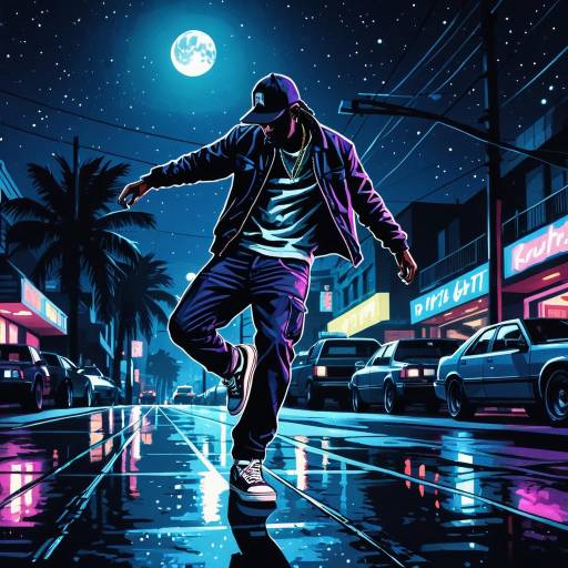 Midnight Street Dancer in Neon Glow
