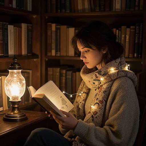 Whimsical Reading by Enchanted Library Light