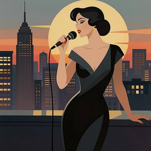 Elegant Jazz Singer in Art Deco Style