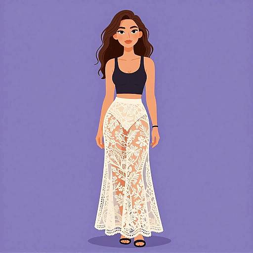 Stylish woman in boho chic outfit