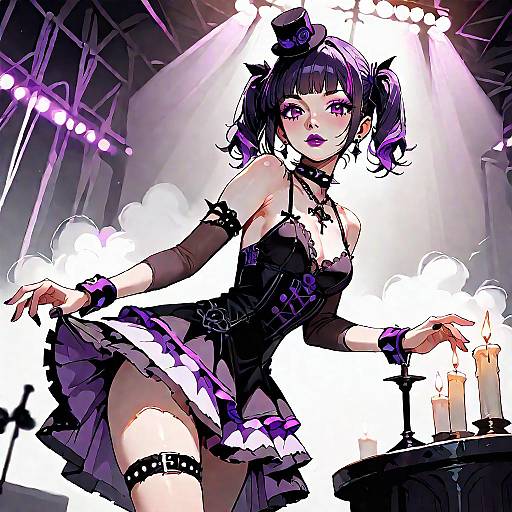 Gothic Idol Singing in Dim Spotlight