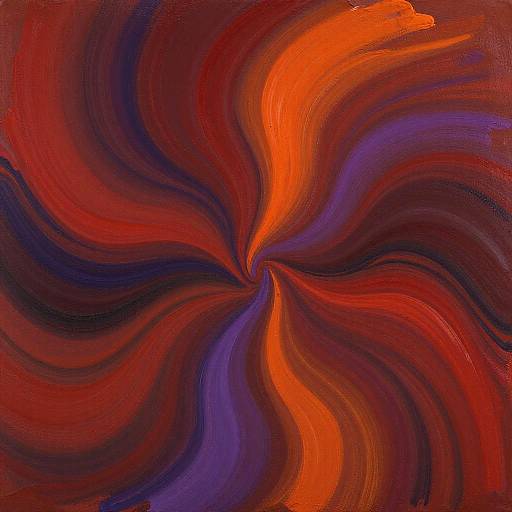 Abstract Expressionist Curves in Warm Hues