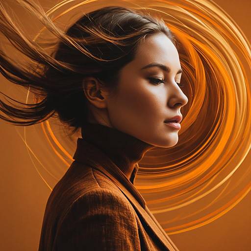 Abstract Portrait of Woman with Motion Blur