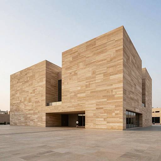 Minimalist Pale Wood Museum Architecture