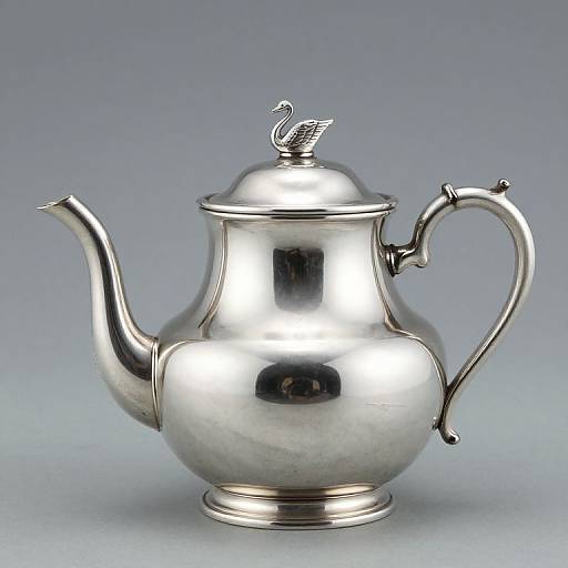 18th Century Creamware Teapot with Swan Finial