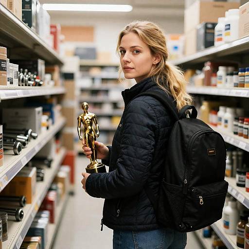 Blonde Woman in Bright Hardware Store