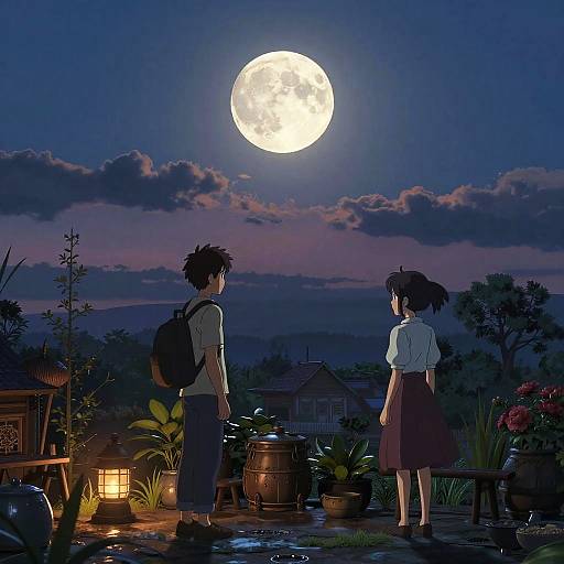 Surreal Full Moon Twilight Scene