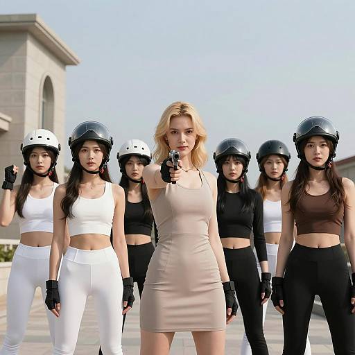 Blonde Woman Leading a Strong Group