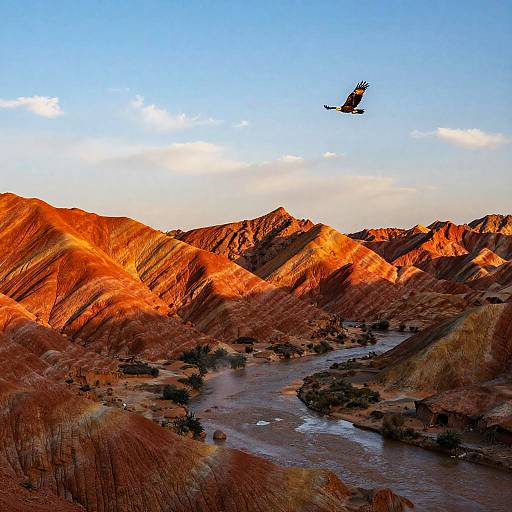 Vivid Sunset Over Jagged Mountain Peaks