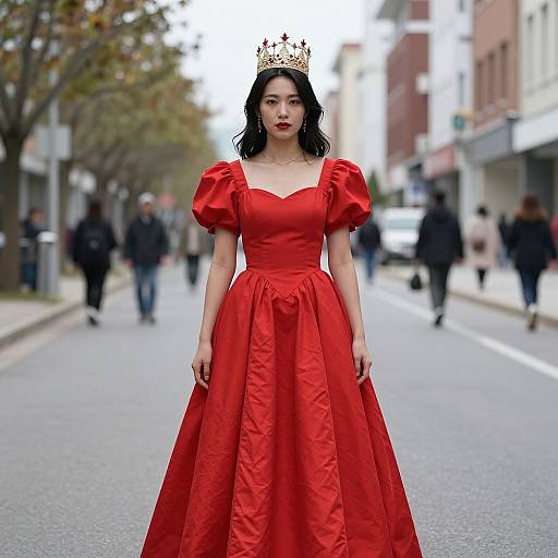 Red Queen Woman in Regal Costume