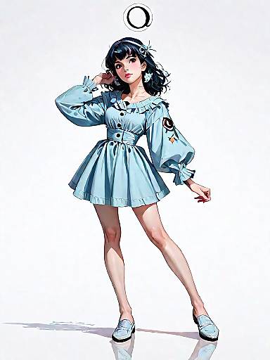 Chic Woman in Navy Mini Dress